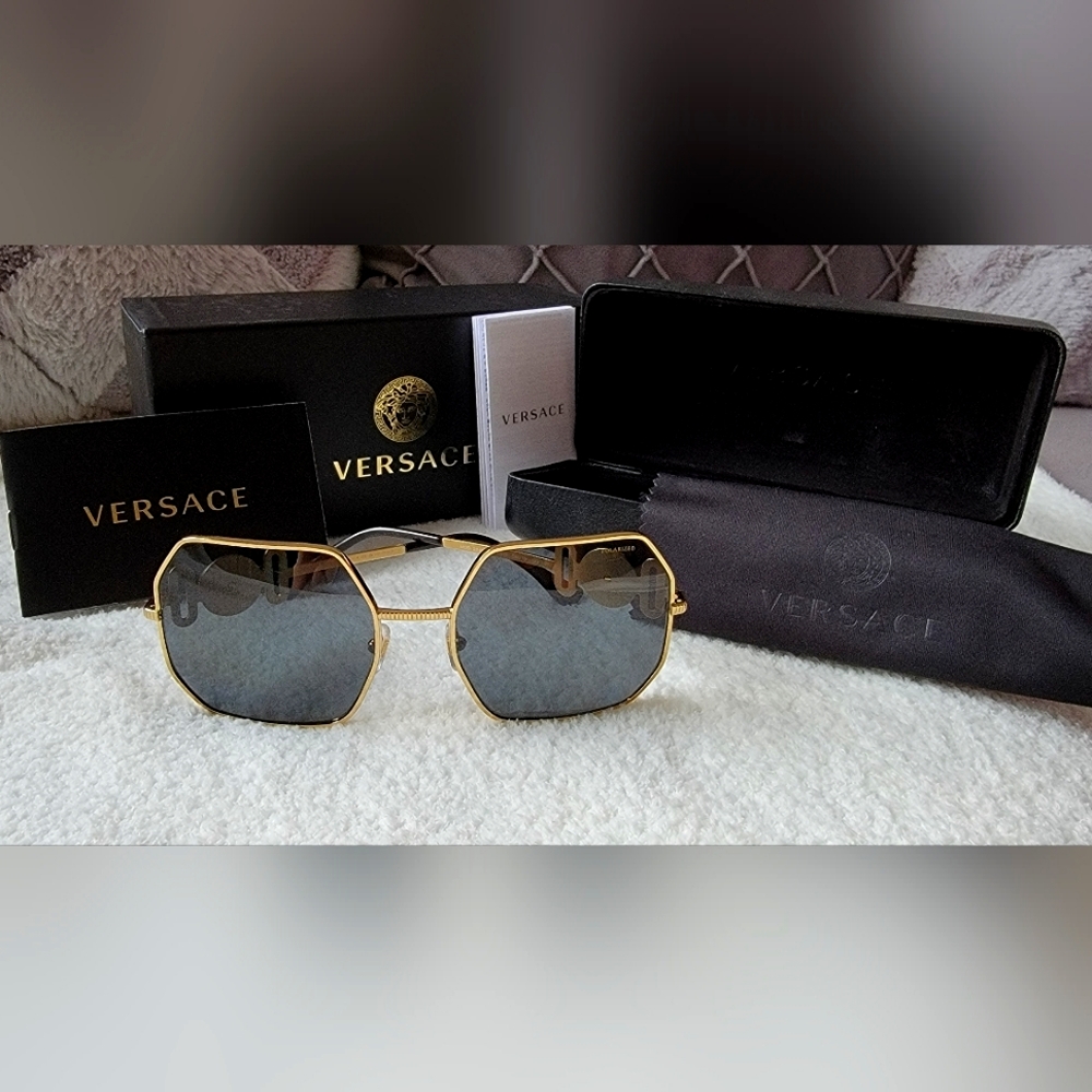 Versace Medusa biggie glasses; polarized